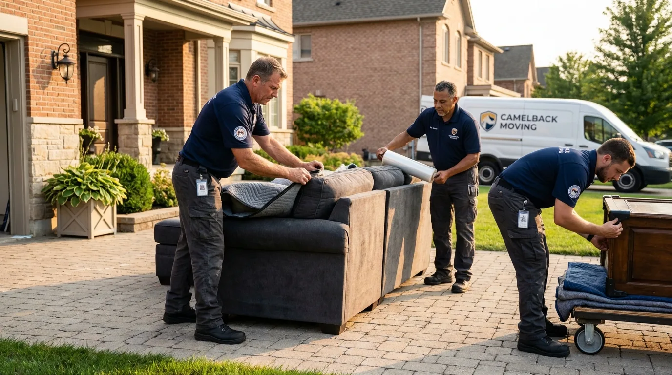 Large estate moving crew wrapping furniture in Wrangell, AK